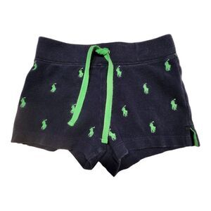 Polo Ralph Lauren Shorts Navy‎ Lime Green Embroidered Kids 5 Casual Cozy Unisex